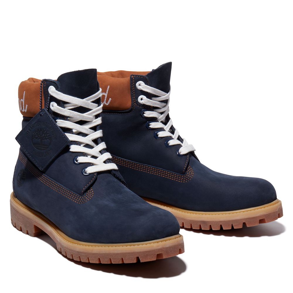 Timberland Mens 6-Inch Boots Premium Waterproof - Navy - India MC8923654